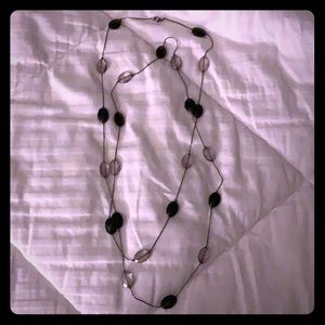 Black and clear bead necklace
